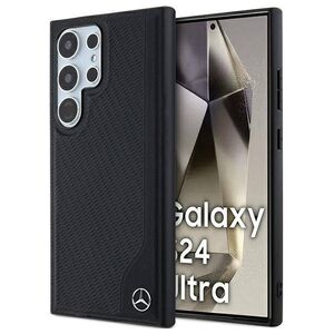 Original Case SAMSUNG GALAXY S24 ULTRA Mercedes Hardcase Leather Debossed Line MagSafe (MEHMS24L23RBGVK) black 3666339240967