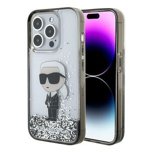 Karl Lagerfeld Liquid Glitter Ikonik case for iPhone 15 Pro Max - transparent