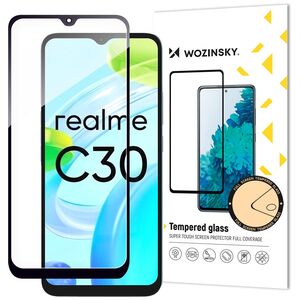Wozinsky Full Glue Tempered Glass Tempered Glass For Realme C30 / Realme Narzo 50i Prime 9H Full Screen Protector With Black Frame