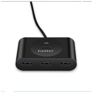 USB hub Earldom HUB03, USB 2.0, 4 θύρες, OTG,Μαυρο - 12065 έως 12 άτοκες Δόσεις