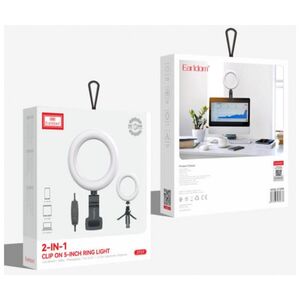 LED Ring light Earldom ET-ZP29, 12.5см, 4W, Black - 40369 έως 12 άτοκες Δόσεις