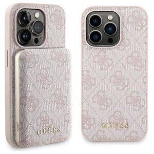 Original Case APPLE IPHONE 15 PRO Guess Hardcase + Powerbank MagSafe 4G Metal Logo 5000mAh (GUBPM5P15L4GEMGP) pink 3666339215040