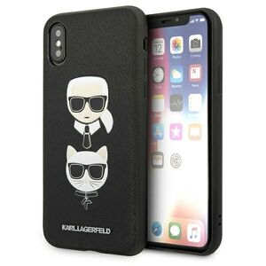 Karl Lagerfeld Saffiano Karl&amp;Choupette Head case for iPhone XS Max - black