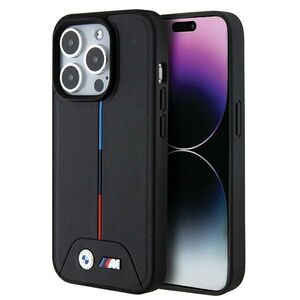 BMW Quilted Tricolor MagSafe case for iPhone 15 Pro Max - black