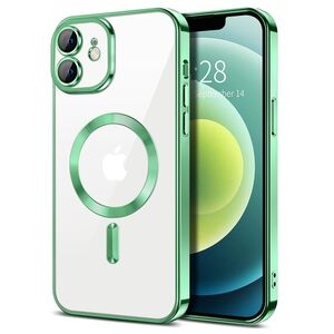 Techsuit Husa pentru iPhone 12 - Techsuit Luxury Crystal MagSafe - Light Green 5949419137516 έως 12 άτοκες Δόσεις