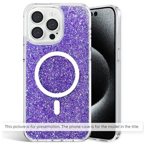 Techsuit Husa pentru iPhone 15 Pro Max - Techsuit Sparkly Glitter MagSafe - Purple 5949419127821 έως 12 άτοκες Δόσεις