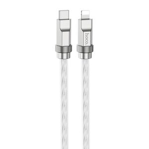 Hoco Cablu Type-C la Lightning 20W, 1m - Hoco Crystal (U113) - Silver 6931474790019 έως 12 άτοκες Δόσεις