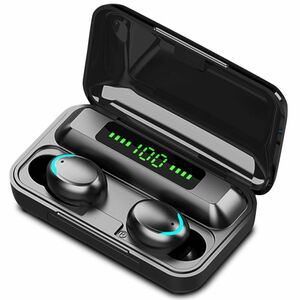 Wireless in-ear headphones Bluetooth 5.0 HF TWS F9-5 with display black 5904161115007
