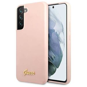 Original Case SAMSUNG GALAXY S22+ PLUS Guess Hardcase Silicone Script Metal Logo (GUHCS22MLSLMGPP) light pink 3666339042455
