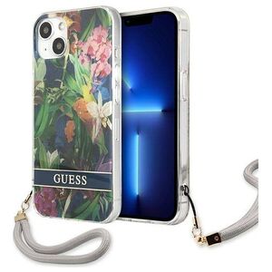 Case IPHONE 13 MINI Guess Hardcase Flower Strap (GUHCP13SHFLSB) blue 3666339040437