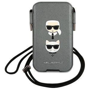 Bag Karl Lagerfeld 6,1" Hardcase Saffiano Ikonik Karl&Choupette Head (KLHCP12MOPHKCG) gray 3666339030773