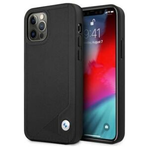 Original Case IPHONE 12 / 12 PRO BMW Hardcase Leather Deboss (BMHCP12MRCDPK) black 3666339010751