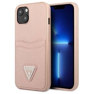 Case IPHONE 13 MINI Guess Hardcase Saffianotriangle Logo Cardslot (GUHCP13SPSATPP) pink 3666339048129