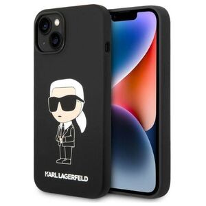 Original Case IPHONE 14 PLUS Karl Lagerfeld Hardcase Silicone Ikonik MagSafe (KLHMP14MSNIKBCK) black 3666339087692
