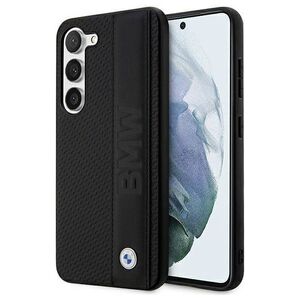 Original Case SAMSUNG GALAXY S23+ BMW Hardcase Leather Textured & Stripe (BMHCS23M22RDPK) black 3666339114527