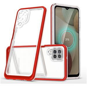 Clear 3in1 Case for Samsung Galaxy A12 5G Frame Gel Cover Red