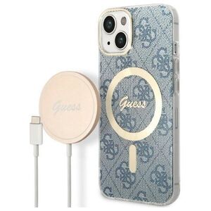 Original Case IPHONE 14 Guess Hardcase 4G Print MagSafe + Wireless Charger (GUBPP14XHJEACSA) blue 3666339102968