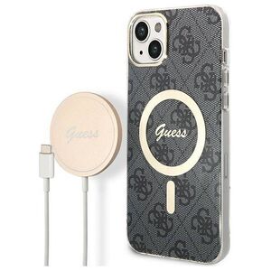 Original Case IPHONE 14 Guess Hardcase 4G Print MagSafe + Wireless Charger (GUBPN61H4EACSP) black 3666339102814