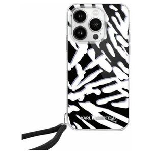 Original Case APPLE IPHONE 15 PRO Karl Lagerfeld Hardcase IML Zebra Pattern & Cord (KLHCP15LHZBPKCCK) black 3666339287283