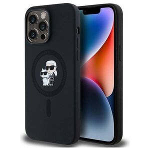 Original Case IPHONE 14 PRO MAX Karl Lagerfeld Hardcase Silicone Karl & Choupette Magsafe (KLHMP14XSCMKCRHK) black 3666339254032