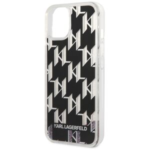 Karl Lagerfeld Monogram Liquid Glitter Apple iPhone 14 Plus (6.7) hátlapvédő tok fekete (KLHCP14MLMNMK) 3666339076245