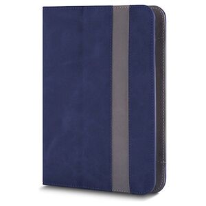 Univerzális 7-8&quot; kinyitható műbőr tablet tok sötétkék - szürke 5900495371430