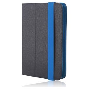 Univerzális 9-10&quot; kinyitható műbőr tablet tok fekete - kék 5900495641984