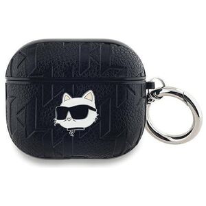 Original Case APPLE AIRPODS 3 Karl Lagerfeld Cover Monogram Choupette Head black 3666339283612