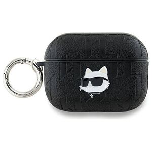 Original Case APPLE AIRPODS PRO 2 Karl Lagerfeld Cover Monogram Choupette Head black 3666339283629