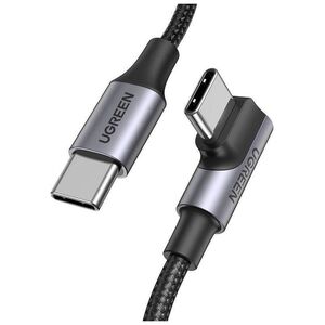 Angle cable USB-C to USB-C UGREEN US334 5A, PD 100W, 1m (black) 6957303876433