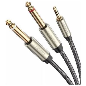 UGREEN AV126 Cable TRS 3.5 mm to 2x TS 6.35 mm - 5m (grey) 6957303816194