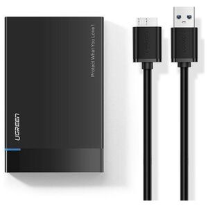 2.5" External HDD/SSD enclosure UGREEN US221, SATA 3.0, USB-C, 50cm (black) 6957303838486