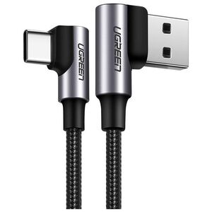 Angle cable USB to USB-C UGREEN US176, 3A, 2m (black) 6957303828579