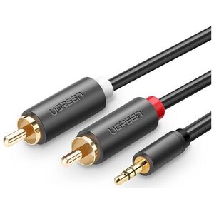 UGREEN AV102 2x RCA cable (Cinch) jack 3.5 mm 3m (black) 6957303815128