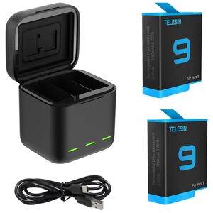 Telesin 3-slot charger box for GoPro Hero 9 / Hero 10 + 2 batteries (GP-BNC-901) 6972860171296