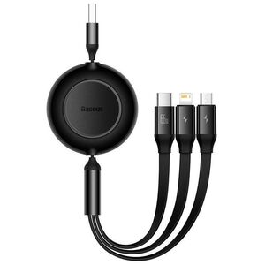 Baseus Bright Mirror 3, USB 3-in-1 cable for micro USB / USB-C / Lightning 66W / 2A 1.1m (Black) 6932172609092
