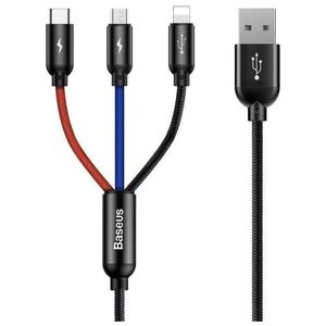 Baseus 3in1 Cable USB-C / Lightning / Micro 3,5A 0,3m (Black) 6953156273931