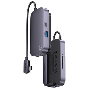 Hub 6in1 Baseus PadJoy Series USB-C to USB 3.0 + HDMI + USB-C PD + jack 3.5mm + SD/TF (Grey) 6932172613952