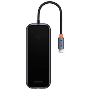 Hub 5in1 Baseus AcmeJoy series USB-C to 2xUSB 3.0 + USB 2.0 + USB-C PD + RJ45 (dark grey) 6932172613907
