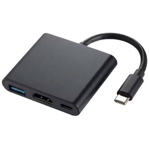 Adapter DeTech, 3in1 USB-C–HDMI+USB 3.0 + PD, 4K, 30Hz, Gray - 17844 έως 12 άτοκες Δόσεις