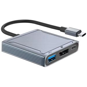 Adapter DeTech, USB-C - DP 8K 60HZ, USB3.0, PD 60W, Gray - 17845 έως 12 άτοκες Δόσεις