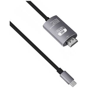 Cable DeTech, USB-C – HDMI, 2.0m, 4K, 60Hz, Braided, Gray - 18394 έως 12 άτοκες Δόσεις