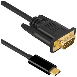 Cable DeTech, USB-C – VGA, 1.8m, Black - 18395 έως 12 άτοκες Δόσεις