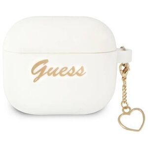 Original Case APPLE AIRPODS 3 Guess Silicone Charm Heart Collection (GUA3LSCHSH) white 3666339039141