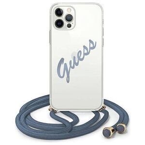 Original Case IPHONE 12 PRO MAX Guess Hardcase Script Vintage (GUHCP12LCRTVSBL) blue 3700740495414