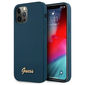 Original Case IPHONE 12 PRO MAX Guess Hardcase Metal Logo Script (GUHCP12LLSLMGBL) blue 3700740494622