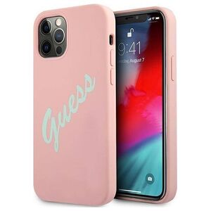 Original Case IPHONE 12 / 12 PRO Guess Hardcase Silicone Vintage (GUHCP12MLSVSPG) pink 3700740495193