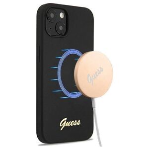 Original Case IPHONE 13 Guess Hardcase Silicone Script Gold Logo Magsafe (GUHMP13MLSLMGBK) black 3666339037093