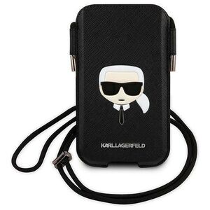 Bag Karl Lagerfeld 6,1" Hardcase Saffiano Ikonik Karl`s Head (KLHCP12MOPHKHK) black 3666339018610