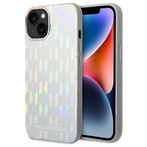 Original Case IPHONE 14 PLUS Karl Lagerfeld Hardcase Monogram Iridescent silver 3666339093082